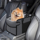 NECKORY portable dog car seat side view showing secure travel support