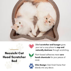 NECOICHI Cat-Headed Scratcher Bed birch large interior view highlighting cozy curl-up space