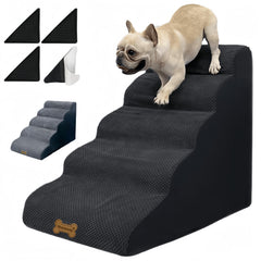 Necrely dog stairs 5-steps 24-inch side view for safe climbs.