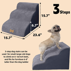 Necrely dog stairs coral-fleece side prevents furniture scratching during ascent