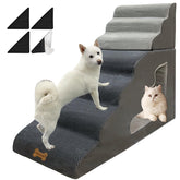 Necrely seven-step dog stairs on a 36-inch bed for easier access