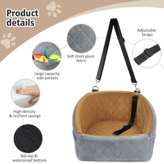 NEEZUKAR dog car seat detail material focusing on plush comfort and high-density foam