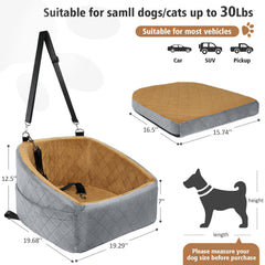 NEEZUKAR dog car seat side view demonstrating compatibility with most cars and SUVs