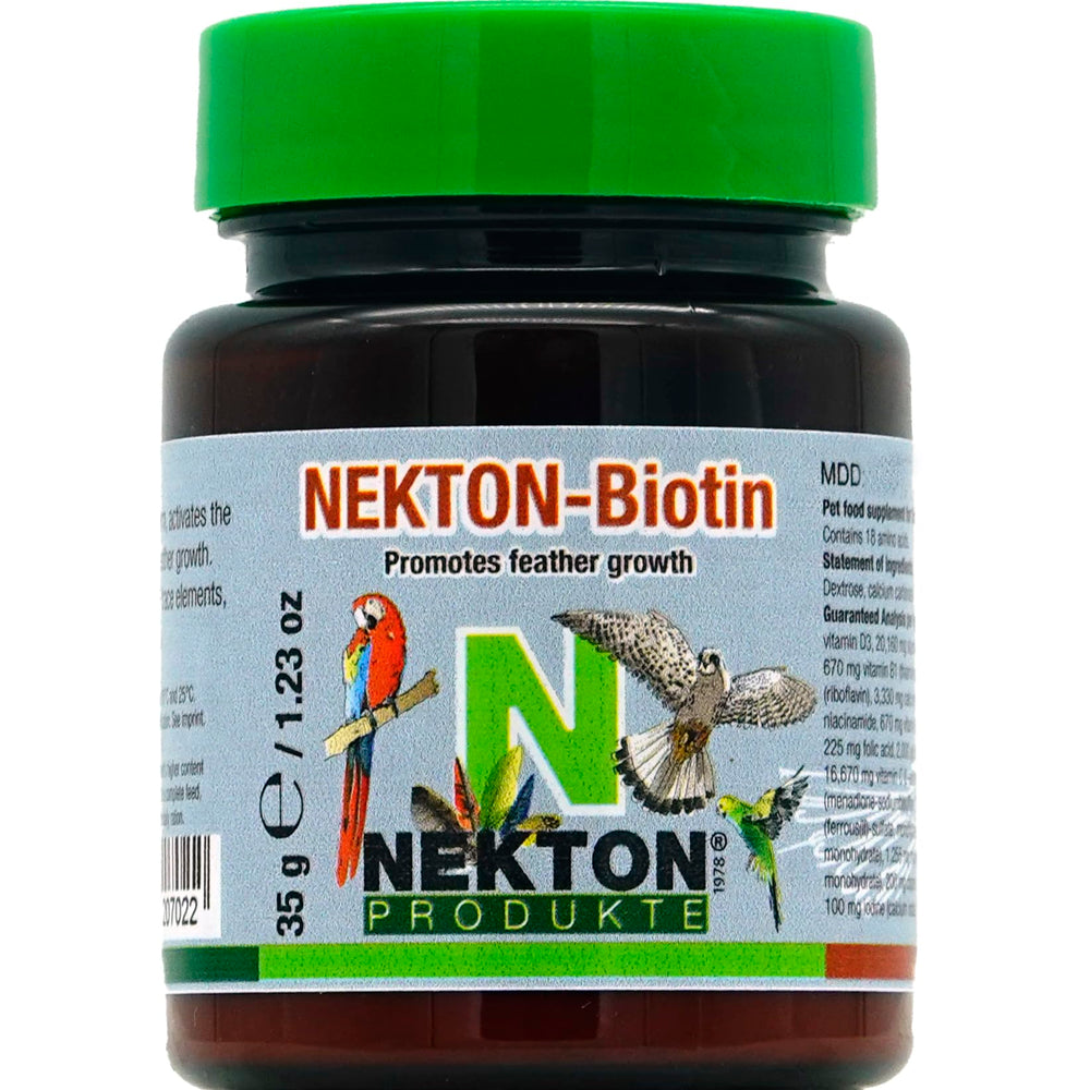 Nekton Bio Feathering bottle with label supports healthy plumage growth.