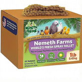 Nemeth Farms spray millet US-grown closeup shows fresh, natural bird treat ready for daily foraging.