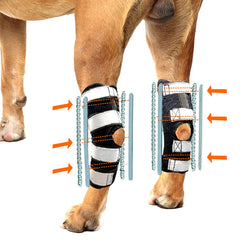 NeoAlly 3-in-1 rear leg hock brace interior view emphasizes breathable neoprene comfort.