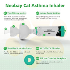 Neobay Cat Inhaler Spacer anti-static medical-grade chamber prevents sticking