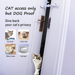 Neobay dog-out-litter-box scene features hassle-free barrier without drilling