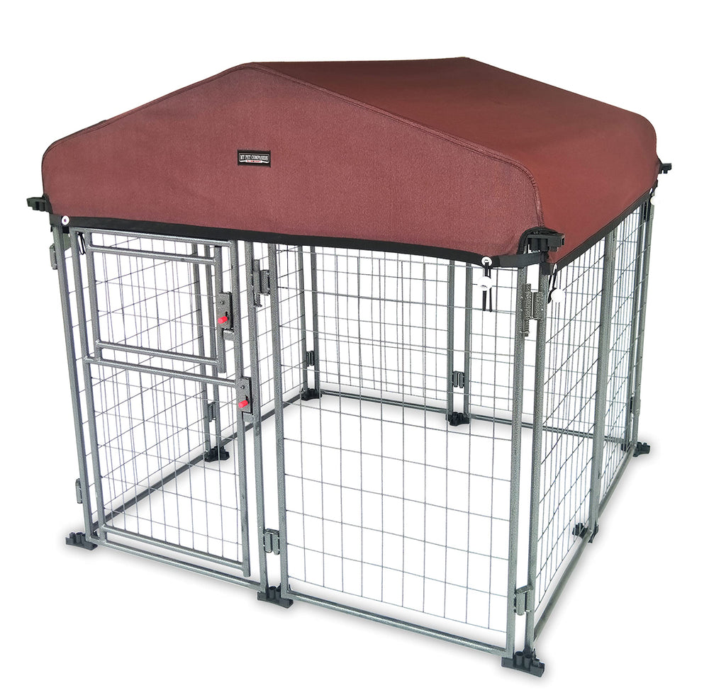 Neocraft dog kennel with roof cover outdoors for all-weather shelter.