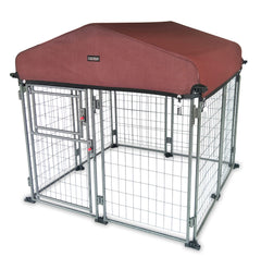 Neocraft dog kennel with roof cover outdoors for all-weather shelter.