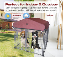Neocraft easy-to-assemble dog kennel simplifies setup anywhere.