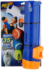 Nerf Dog Tennis Ball Blaster in action for park fetch.