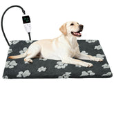 NESAYVER large dog heating pad with thermostat warms a living room floor