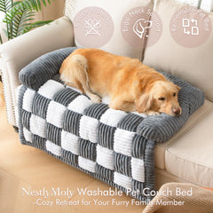 NestlyMoly dog bed orthopedic bolster showcases elevated joint-friendly support.