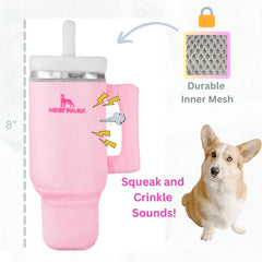 Nestpark 8 inch stuffed pup cup toy pink dusk suits dogs of all sizes