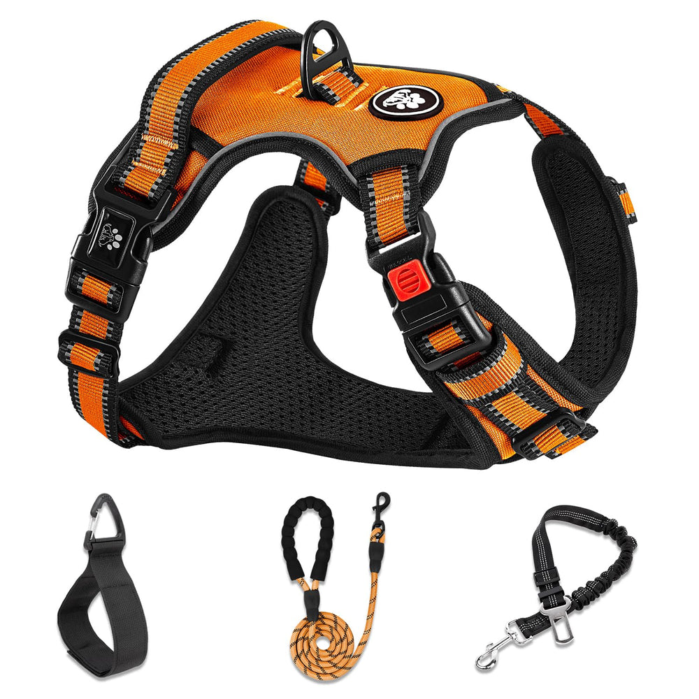 NESTROAD No Pull Harness on a dog, side-wearing for quick, stress-free fitting.