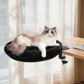 NEVESYKCUL cat desk bed clamp-assembly secures on flat desk edge for stable setup.