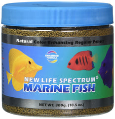 New Life Spectrum Marine 300g pellets sink steadily for bottom-feeding marine fish.