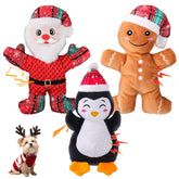 Newget Santa plush dog toy for festive interactive play