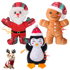 Newget Santa plush dog toy for festive interactive play