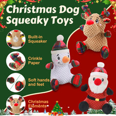 Newget Christmas Squeaky Dog Toys Santa Claus close-up for interactive play