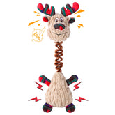 Newget Santa plush dog toy with squeaker for interactive play and festive fun
