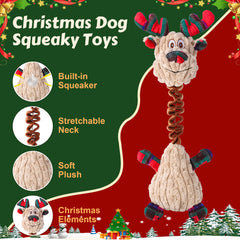Newget Snowman plush dog toy with squeaker for engaging playtime