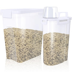 Newivi 2-pcs cat litter storage containers pack keeps clutter organized and ready.