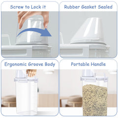Newivi cat litter bin features a large pour nozzle for easy scooping.