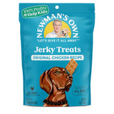 Newman's Own chicken jerky treats bag front—protein-rich dog snack for training rewards.