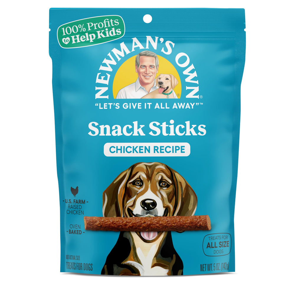 Newman's Own Snack Sticks for Dogs chicken soft-chew sticks ideal for daily rewards.