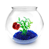 Newpol mini aquarium starter kit side view shows compact, decorative tank for desks or shelves.