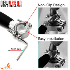 NEWURBAN Hands Free Dog Bike Leash safety distance visualization keeps dog at a safe pace.