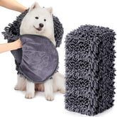 Newwiee dog shammy towel soft microfiber for gentle bath drying.