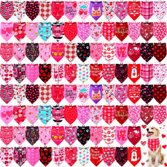 Newwiee Valentine dog bandanas collection displays 100 pcs for versatile pet styling.