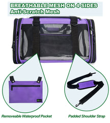 NextFri mesh-ventilation pet carrier promotes airflow during trips.