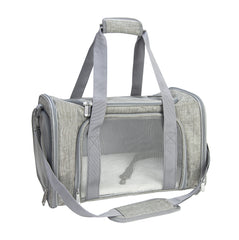 NextFri soft sided carrier open view shows easy monitoring during travel