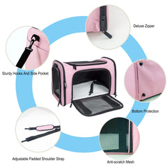 NextFri soft sided carrier medium pink top-entry design for easy pet access
