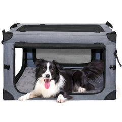 NEZUC soft collapsible dog crate 36-inch provides spacious interior for large dogs during travel.
