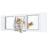 NIAOMAOGOU cat door window insert side view—easy installation and quick pet access