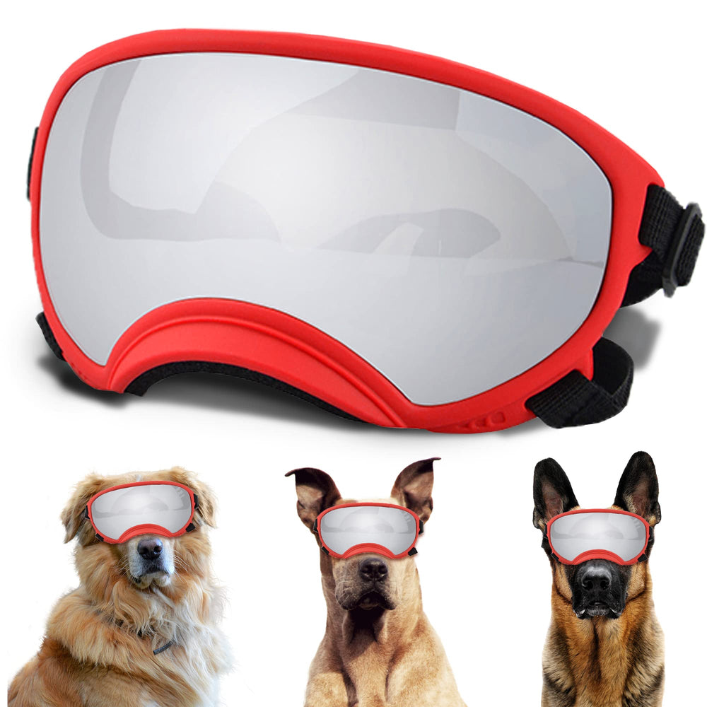 NICERINC PET large dog sunglasses front view with UV protection and secure fit