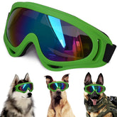 Nicerinc Pet large dog sunglasses with green frame for sunny outdoor protection.