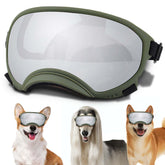 Nicerinc Pet medium dog sunglasses front view with secure adjustable strap.