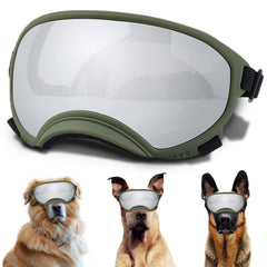 NICERINC PET Winproof dog sunglasses front view with UV protection and foam pad