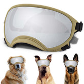 NICERINC PET Winproof large dog sunglasses front view with secure fit and UV protection