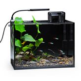 NICREW 2.5G Nano Nature aquarium kit front view in black for a sleek, space-saving desktop display.