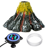 NICREW aquarium volcano ornament bubbler glows as bubbles rise for engaging tank scenes