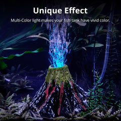 NICREW volcano ornament LED light showcases slow color-changing glow for soothing ambience