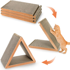 Nicunom foldable scratcher pads laid flat for easy storage after play
