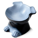 Nihow elevated ceramic dog bowl top view highlights raised design for easy feeding